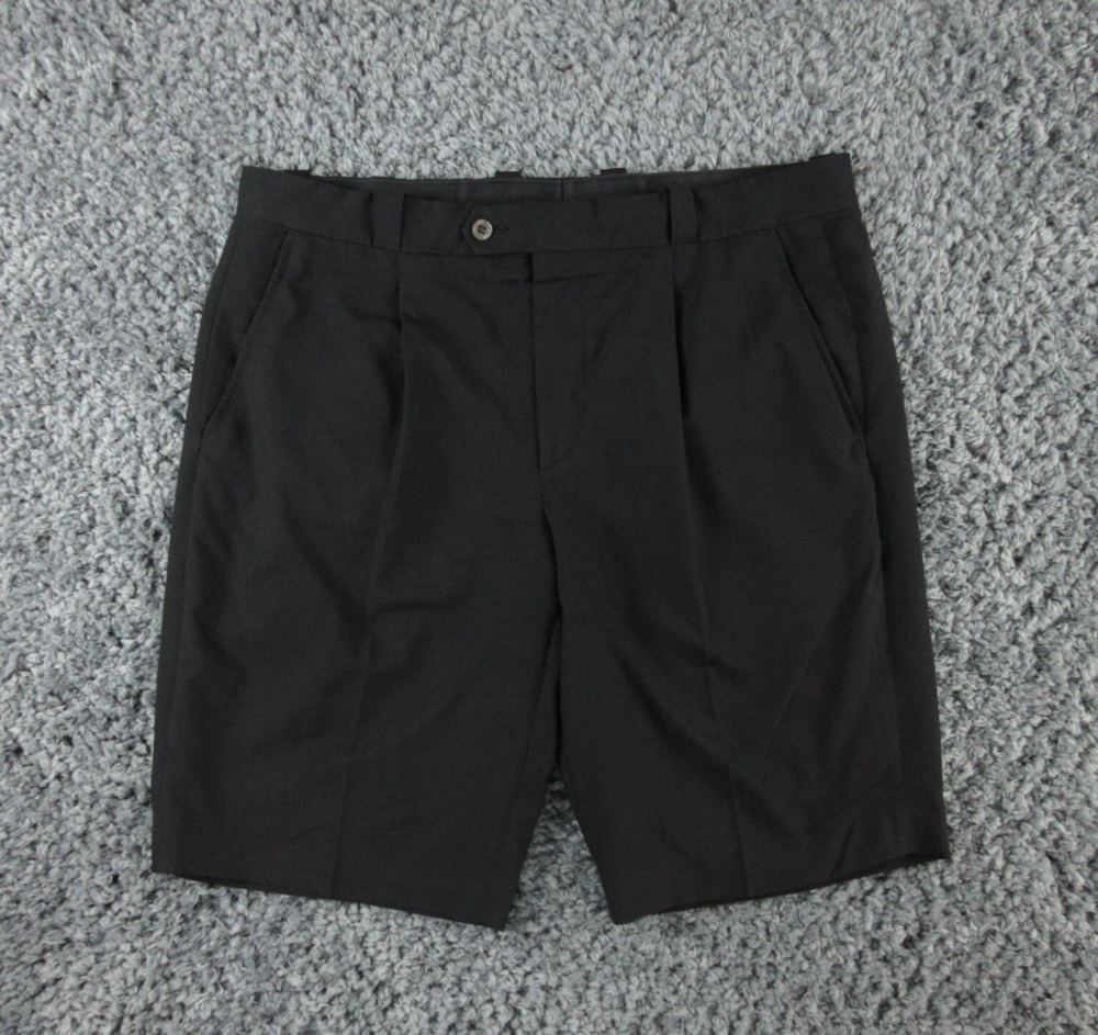 Elevee Shorts Mens 36x10.5 Black Pleated Chino Custom Made